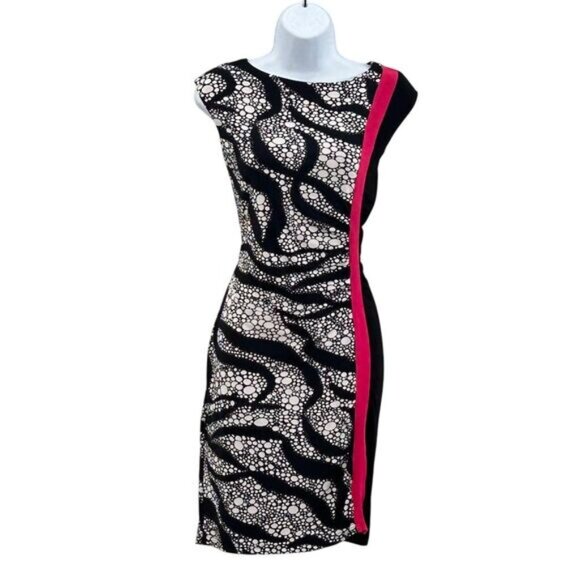 Tango Mango Women's M Multicolor Abstract Sheath Dress Knee Length - Picture 6 of 6